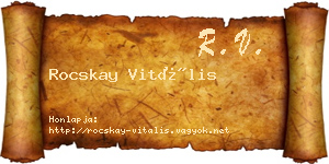 Rocskay Vitális névjegykártya